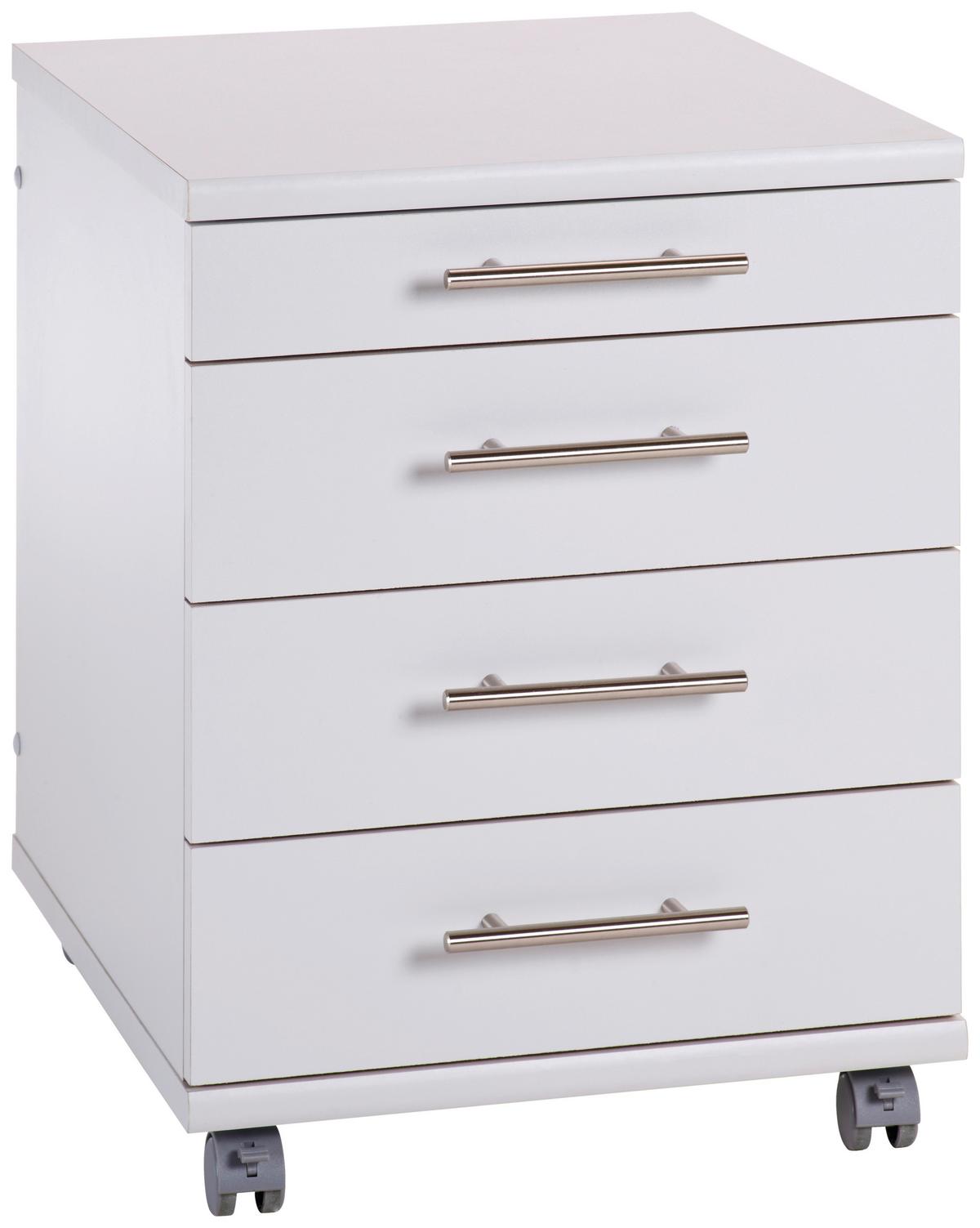 Rollcontainer "Serie 500" , hellgrau - Silberfarben/Hellgrau, Basics, Holzwerkstoff/Kunststoff (41,6/56,9/50cm) - MID.YOU