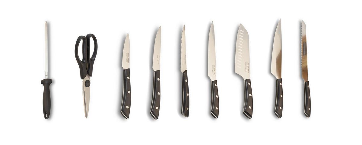 Messerset Echtwerk Schwarz 15-teilig - Silberfarben/Schwarz, Trend, Kunststoff/Metall (24,8/13,2/36cm) - Echtwerk