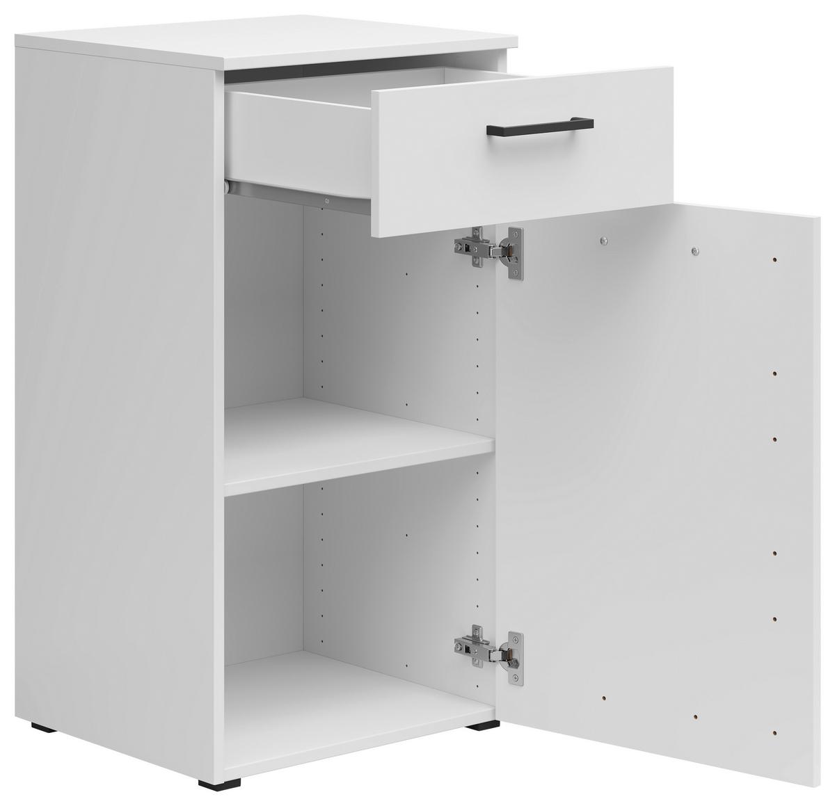 Kommode Multistauraum Weiss - Weiss/Anthrazit, Modern, Holzwerkstoff/Kunststoff (45/83/40cm) - Premium Living