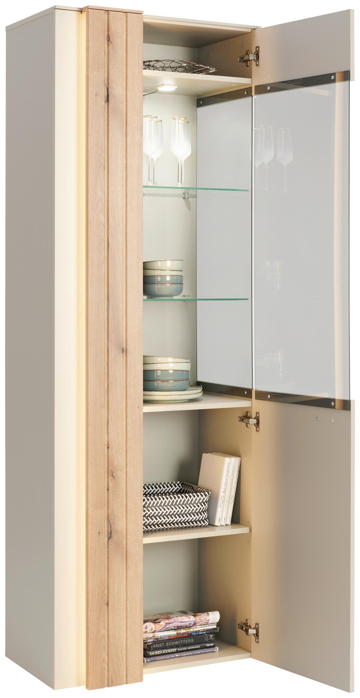 Vitrina Santana - Moderno, staklo/drvni materijal (71,8/203/44,8cm) - Modern Living