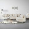 Wohnlandschaft Axel in Beige - Creme/Schwarz, MODERN, Textil/Metall (291/87/250cm) - Mömax