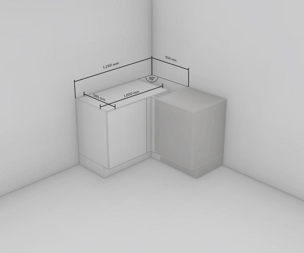 Eckunterschrank Structura Eiche dunkel - Eiche dunkel/Schwarz, MODERN, Holzwerkstoff/Metall (125/87/65cm) - Nobilia