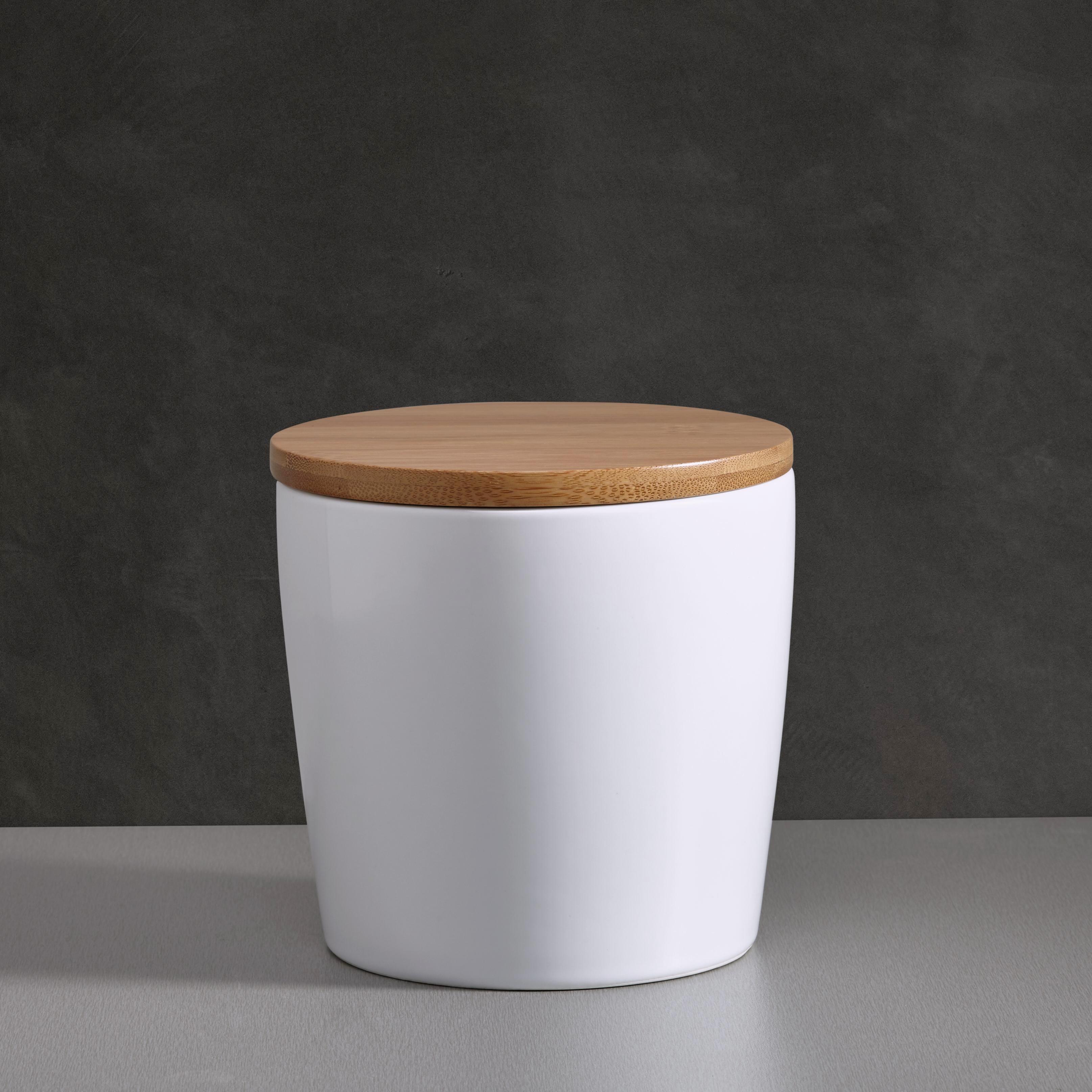 Porzellandose Haku mit Deckel - Naturfarben/Weiß, MODERN, Holz/Keramik (13/13cm) - Bessagi Home