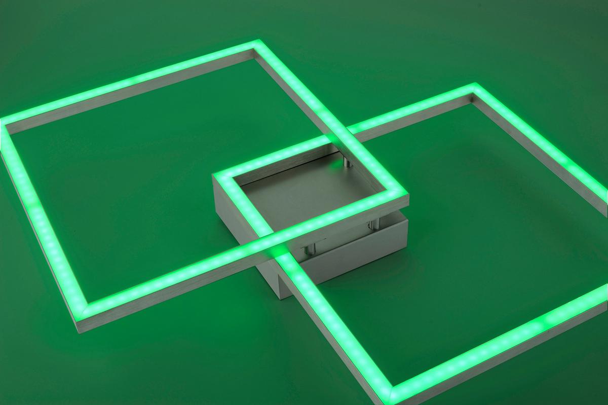 LAMPA SUFITOWA LED 16429-55 LOLASMART-MAXI - kolor srebrny, Design, tworzywo sztuczne/metal (63/63/8,5cm)