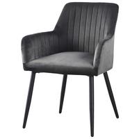 KRZESŁO Z PODŁOKIETNIKAMI KARIN - czarny/szary, Modern, metal/drewno (63/85/63cm) - MID.YOU