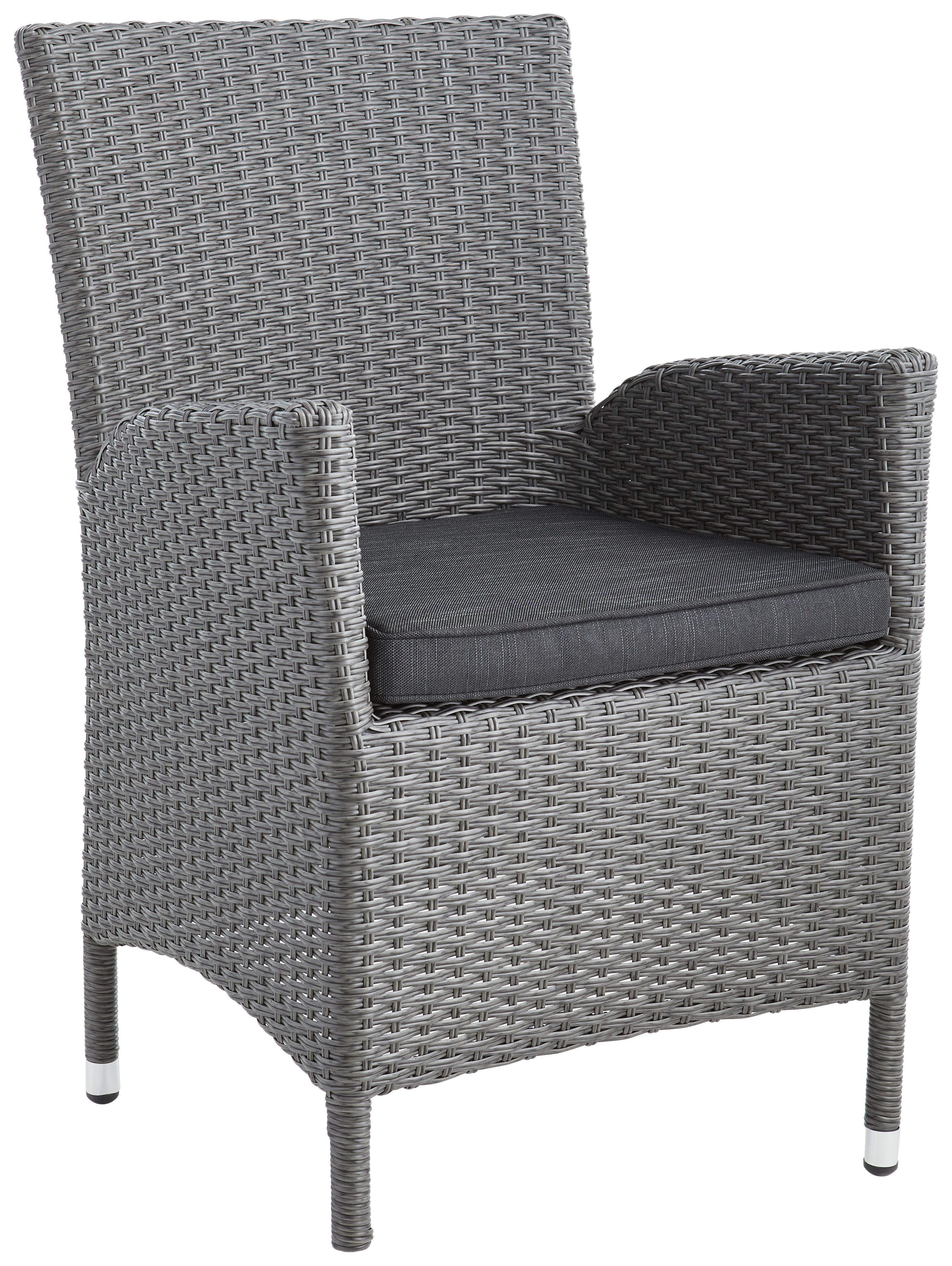 FOTEL OGRODOWY PORTLAND SMOKE - antracytowy/szary, Konventionell, tworzywo sztuczne/metal (57/90/60cm) - Mömax