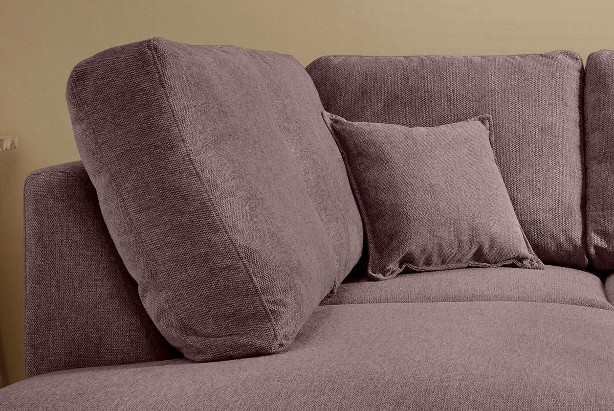 Wohnlandschaft Valentina Bordeaux Struktur - Bordeaux/Naturfarben, KONVENTIONELL, Holz/Textil (200/230cm) - P & B