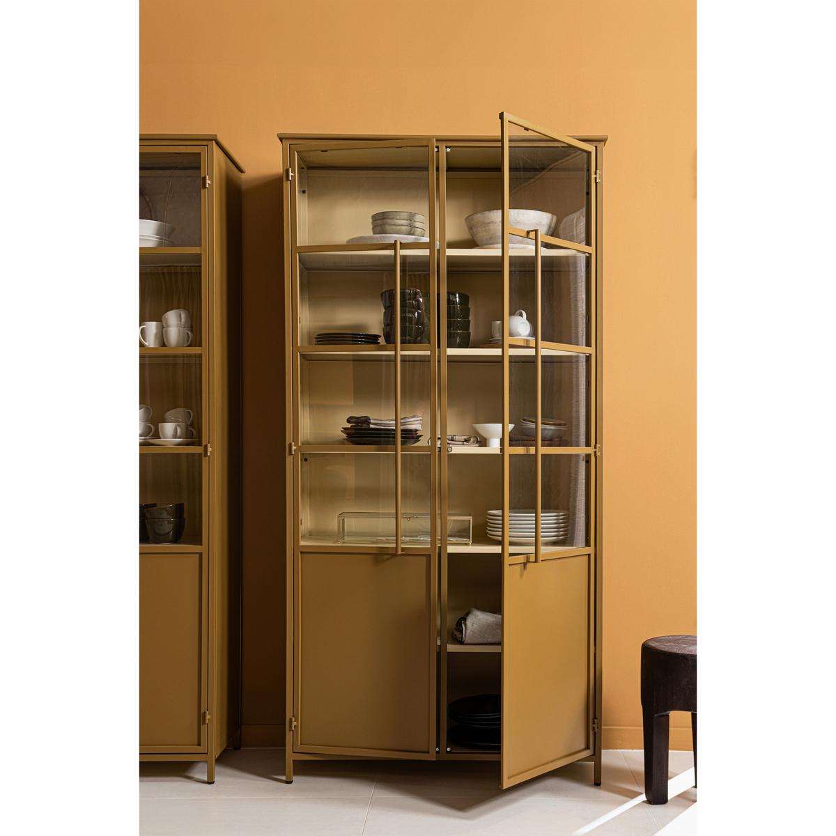 Vitrine Exhibit Honiggelb - Honig, Design, Glas/Metall (96/200/40cm) - Livetastic