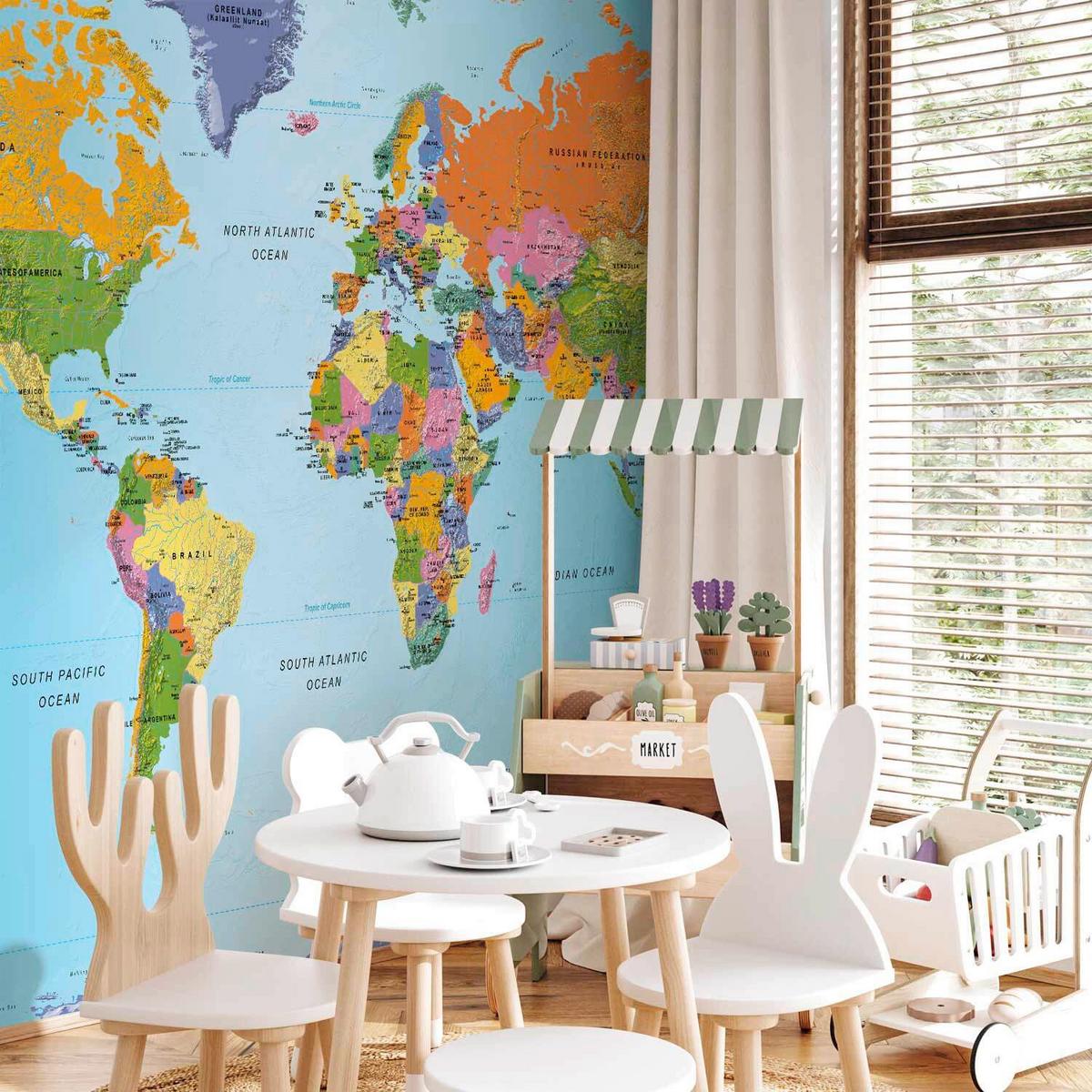 Fototapeta Colourful Geography, 300x210cm - večbarvno, Trendi, tekstil (300/210cm) - artgeist