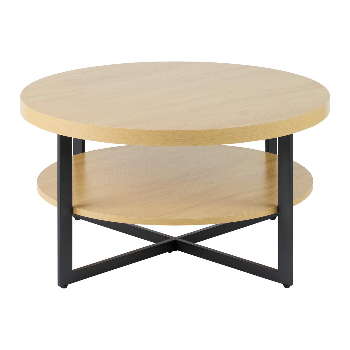 Stolić Rondo - hrast Artisan/crna, Konvencionalno, drvni materijal/metal (80/40/80cm) - Modern Living