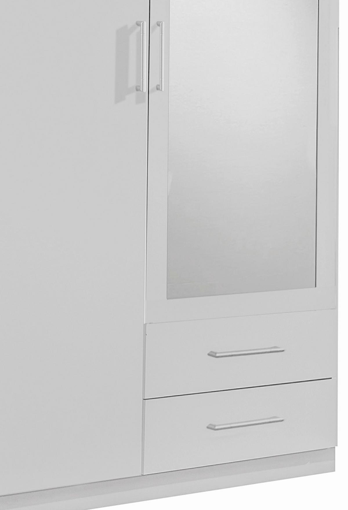 SZAFA UCHYLNA OSAKA - biały/kolor aluminiowy, Konventionell, materiał drewnopochodny/tworzywo sztuczne (90/199,5/58cm) - MID.YOU