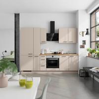 Küchenblock Easytouch High m. Geräten Sandfarben - Sandfarben/Eichefarben, MODERN, Holzwerkstoff/Metall (270cm) - Nobilia