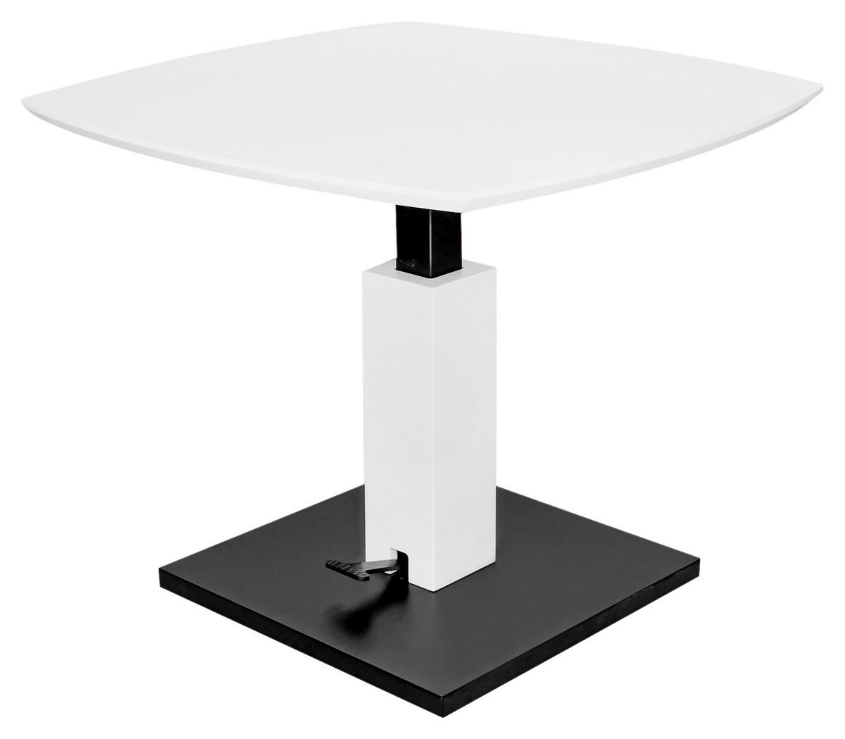 STOLIK KAWOWY METZ -EXKLUSIV- - czarny/biały, Design, materiał drewnopochodny/metal (80/80/47-66cm) - Novel