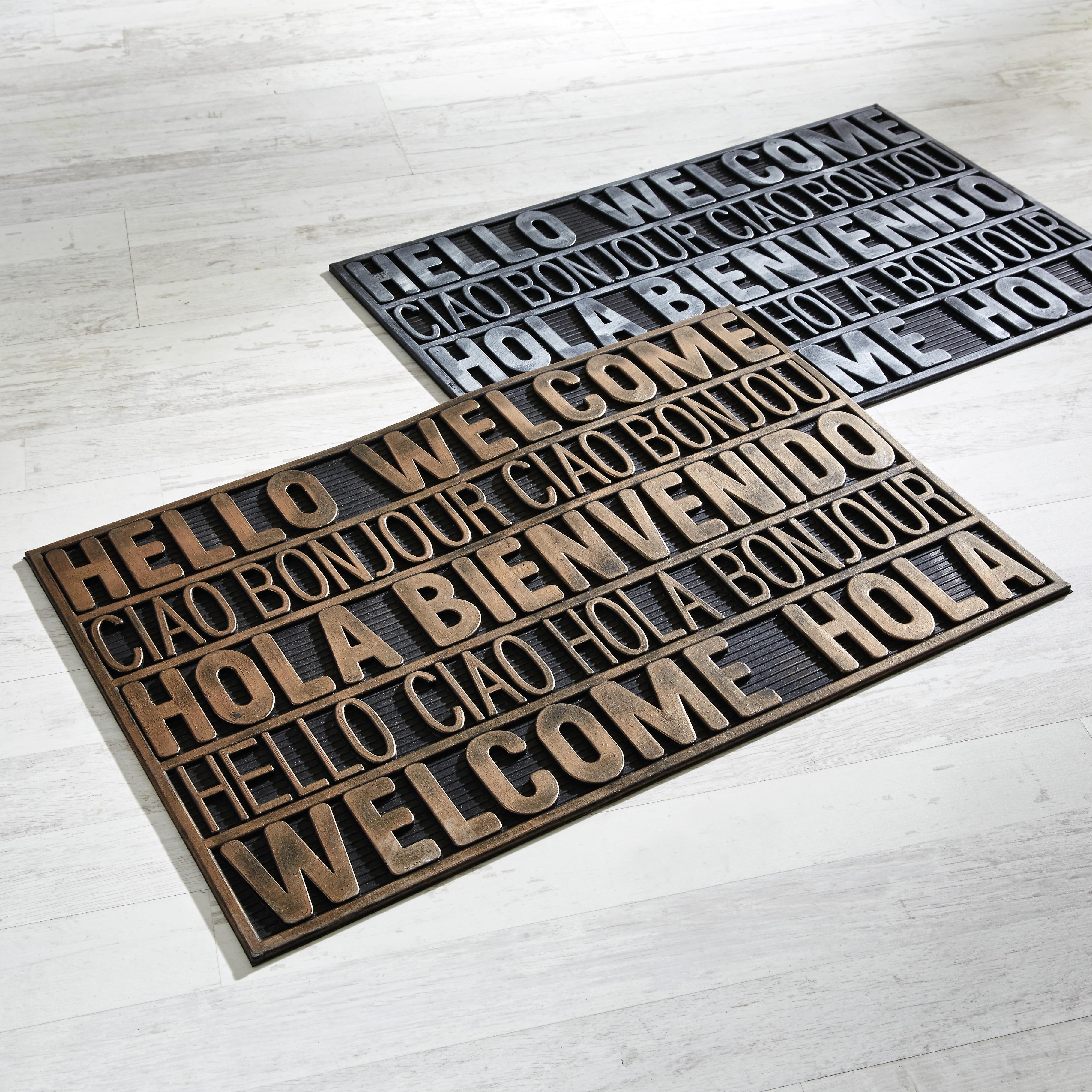 Fussmatte Welcome in Silberfarben ca. 40x60cm - Silberfarben, Modern, Kunststoff (40/60cm) - Modern Living