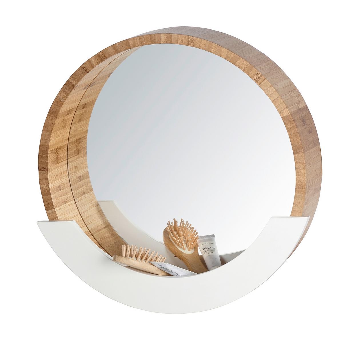 Wandspiegel Fabiola in Braun/Weiß - Braun/Weiß, MODERN, Holz (39/38/9,5cm) - Mömax