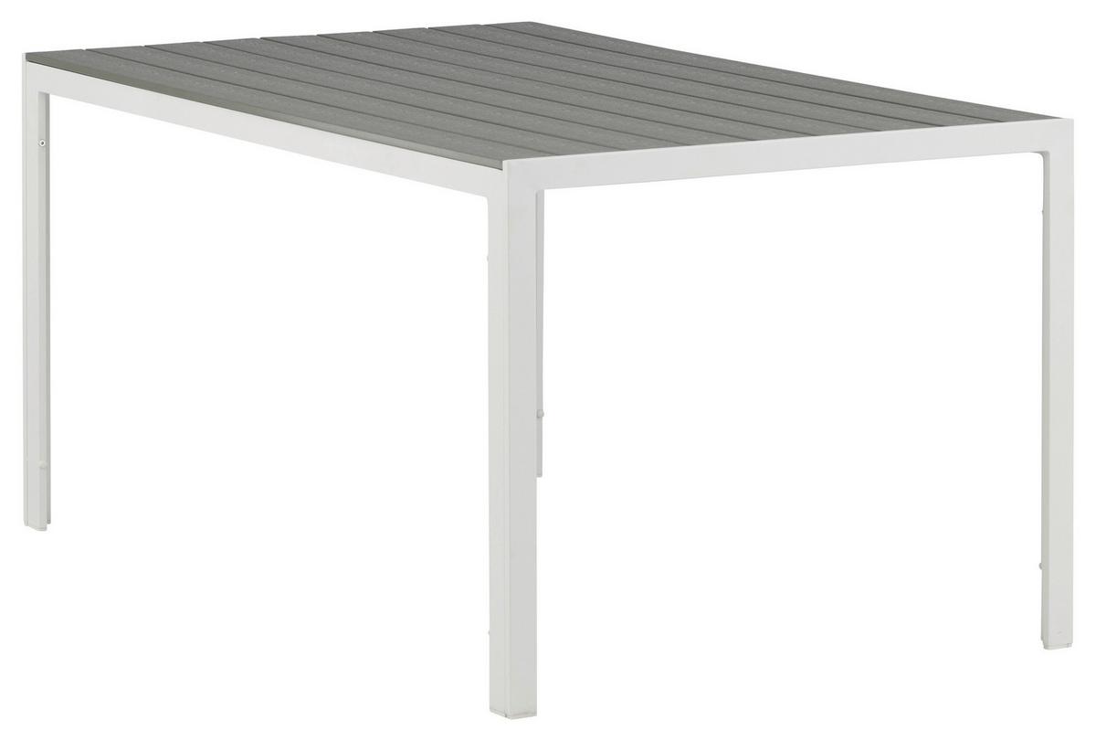 Gartentisch Break ca. 150x90 cm Grau/Weiß - Weiß/Grau, KONVENTIONELL, Holz/Metall (150/90/75cm) - Gardenson