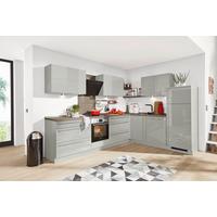 Eckküche Nolte Lux Grau - Edelstahlfarben/Grau Hochglanz, MODERN, Holzwerkstoff/Metall (235/305cm) - Nolte Küchen