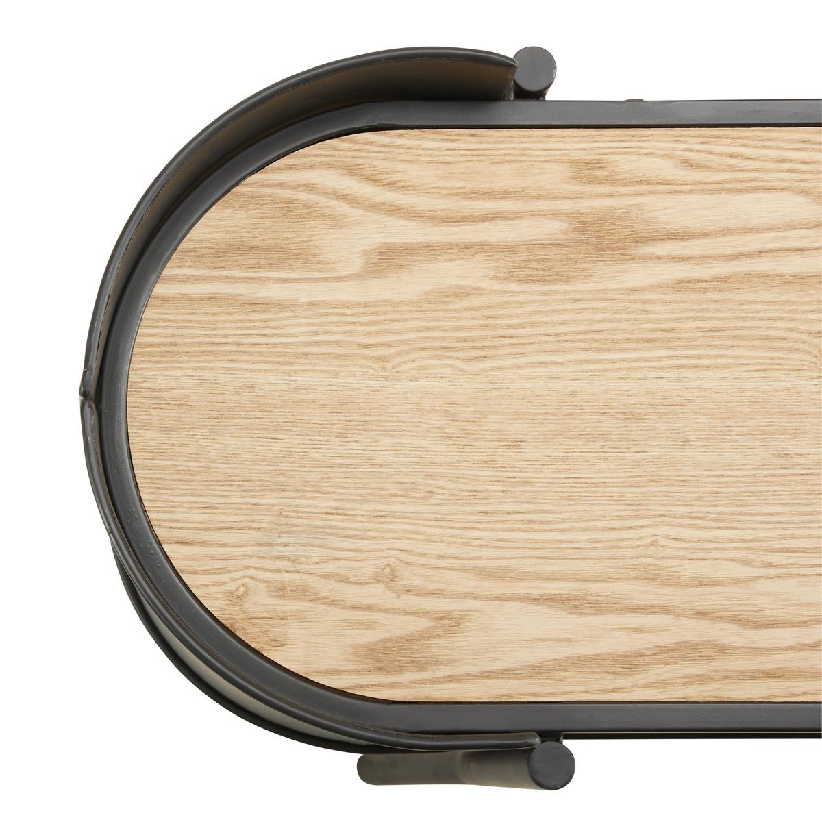 Tv Szekrény Olan - natúr színű/fekete, Lifestyle, faalapú anyag/fa (122/60/33cm) - Premium Living