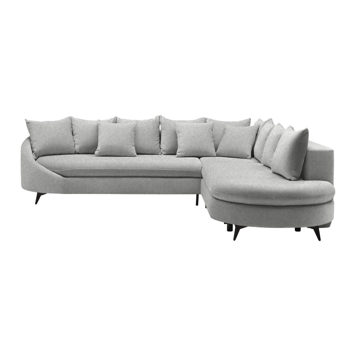 Ecksofa Axel Hellgrau - Hellgrau/Schwarz, MODERN, Textil/Metall (291/87/250cm) - Mömax