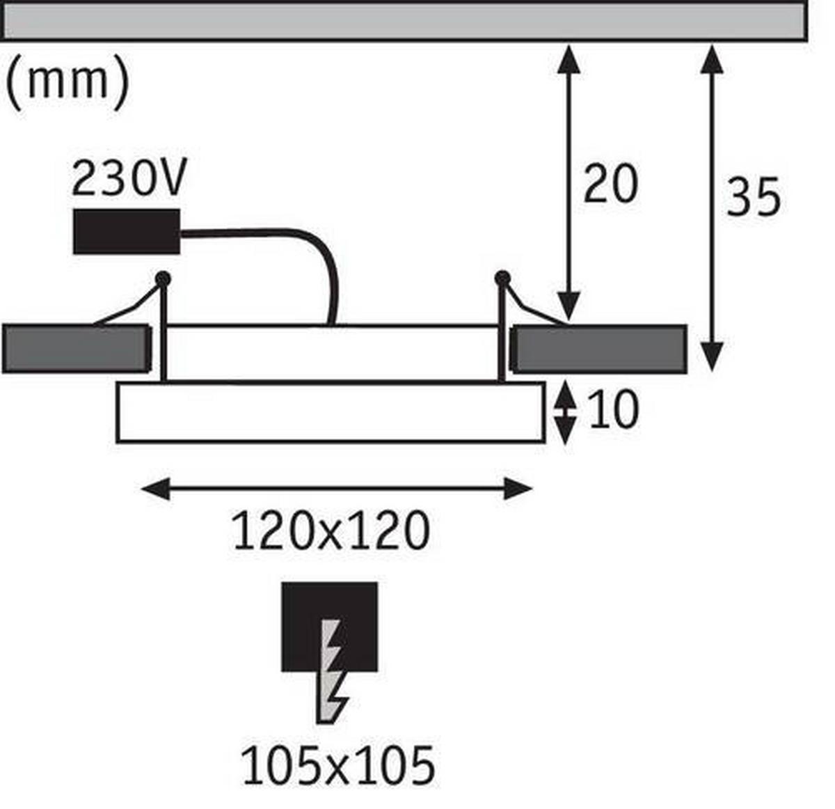 LED-Paneel Panel Areo dimmable in Weiß max. 8 Watt - Weiß, Basics, Kunststoff (12/12cm) - Paulmann