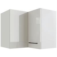 Eckoberschrank in Lichtgrau glänzend - Schwarz/Grau, MODERN, Holzwerkstoff/Metall (60/54/60cm) - FlexWell