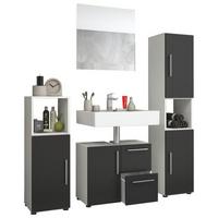 Badezimmer Flandu ca. 120 cm Weiß/Schwarz - Schwarz, KONVENTIONELL, Holzwerkstoff (120cm) - MID.YOU