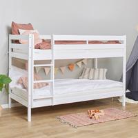 Etagenbett ECO COMFORT Weiß Echtholz vollmassiv - Naturfarben/Weiß, MODERN, Holz (90/200cm) - MID.YOU