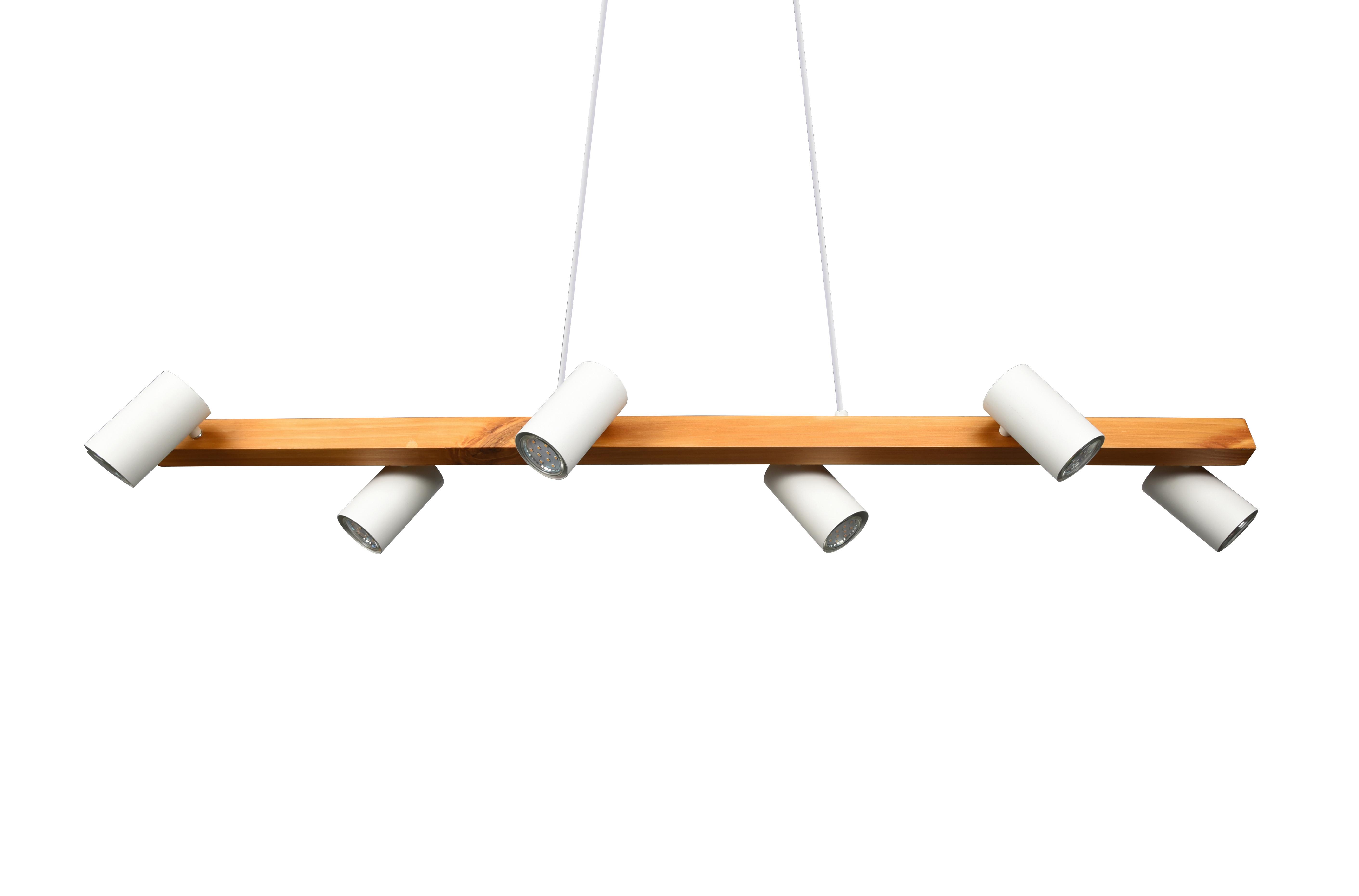 Pendelleuchte Marley Naturfarben max. 35 Watt - Naturfarben/Weiß, MODERN, Holz/Metall (115/150/20cm) - Trio Leuchten