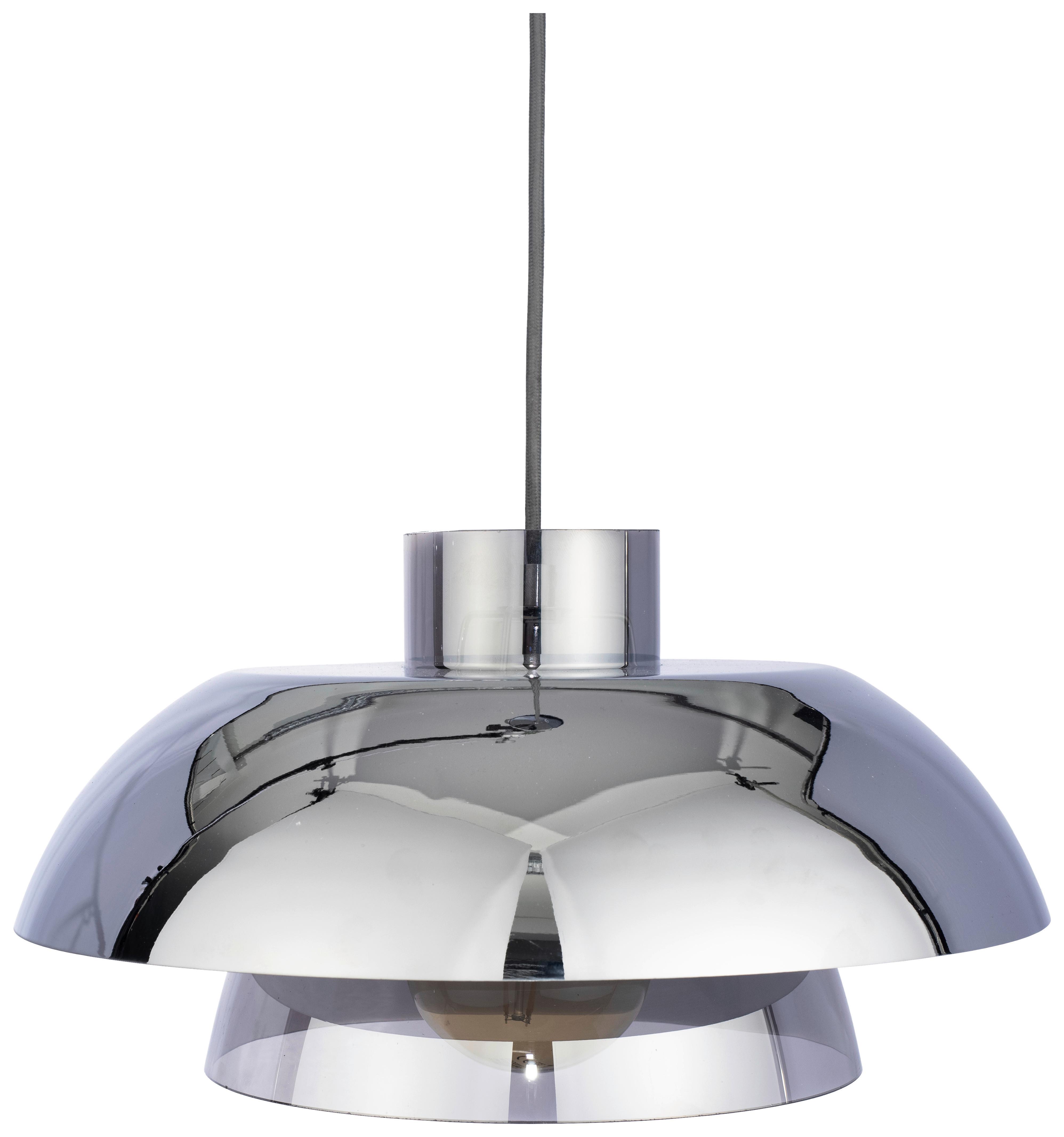 Viseča Svetilka Eleni - barve kroma/siva, Moderno, kovina/steklo (40/120cm) - Premium Living