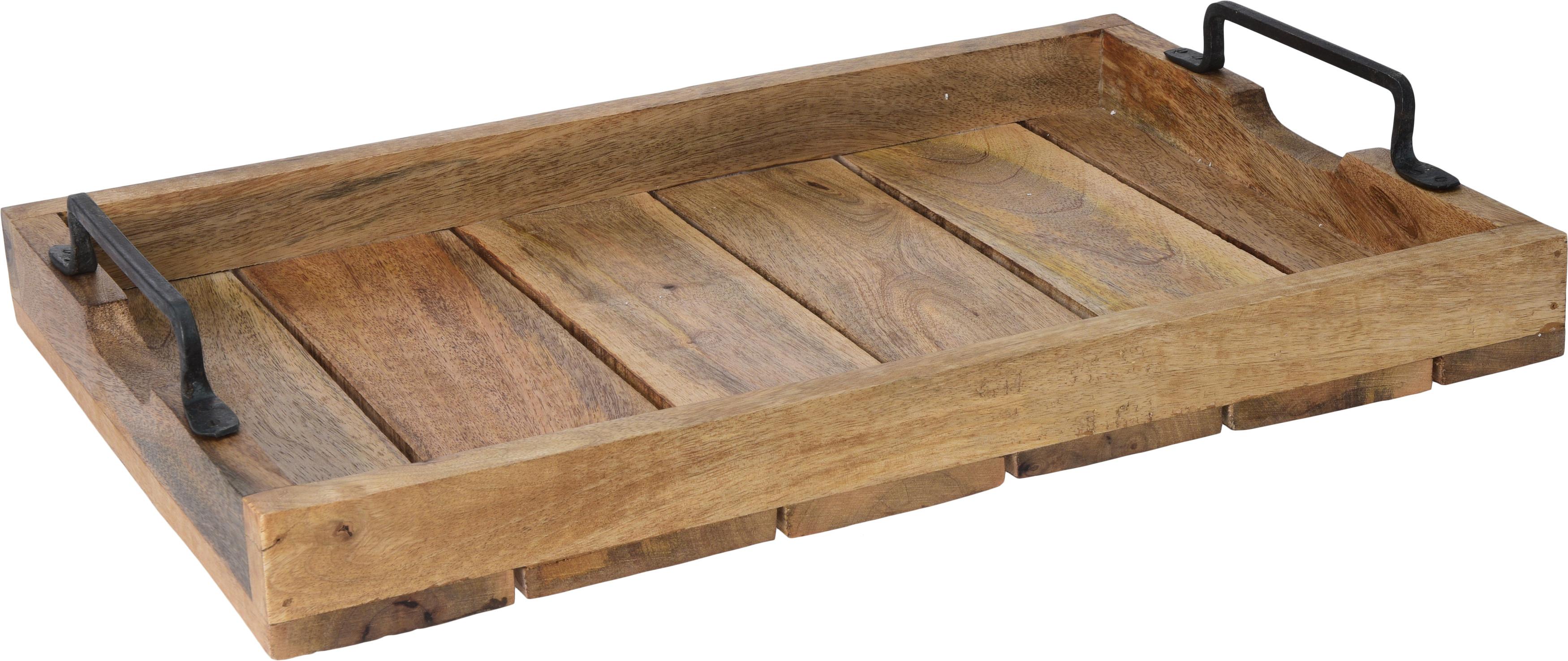 Tablett Arthur aus Holz ca. 45,5x30x7cm - Braun, MODERN, Holz (45,5/30/7cm) - Premium Living
