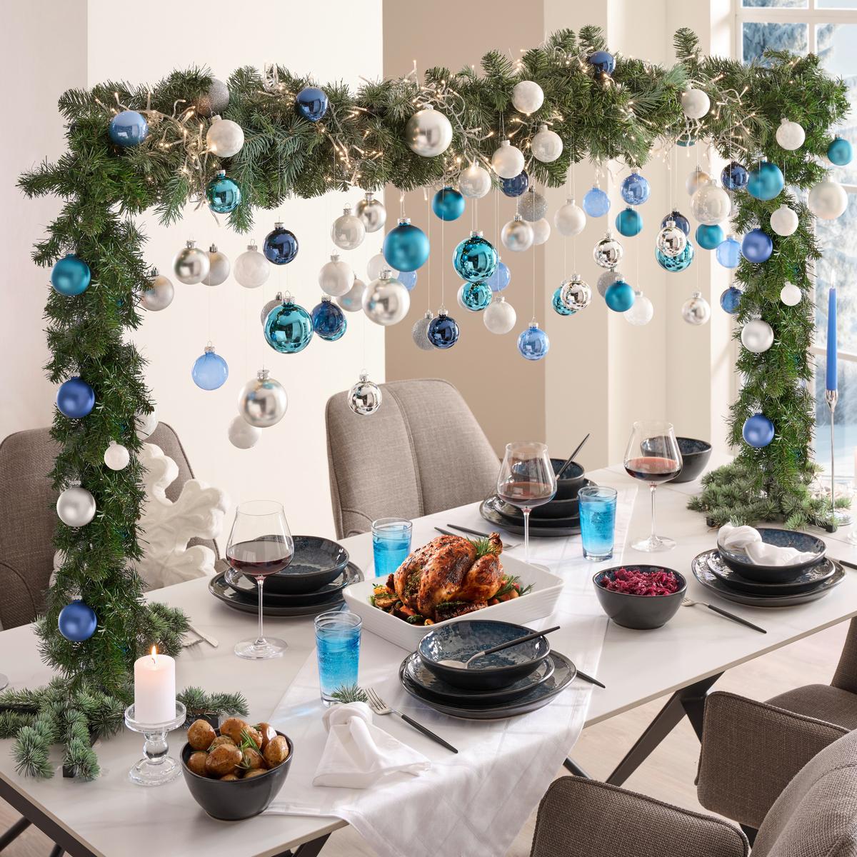 SERWIS OBIADOWO-ŚNIADANIOWY SØREN BLUE - niebieski, Trend, ceramika - Novel