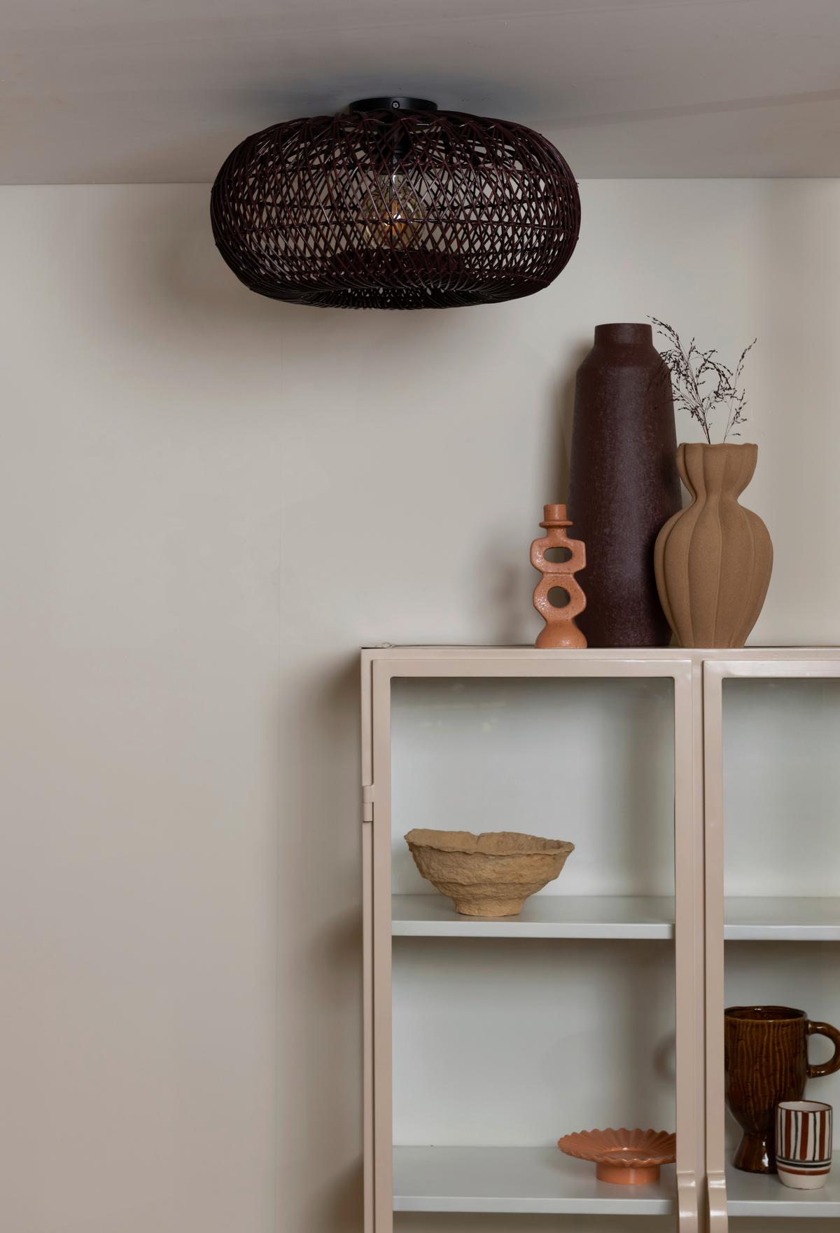 Stropna Svetilka Arizona, Bordo, Bambus - bordo, Basics, naravni materiali (50/23cm) - Good & Mojo