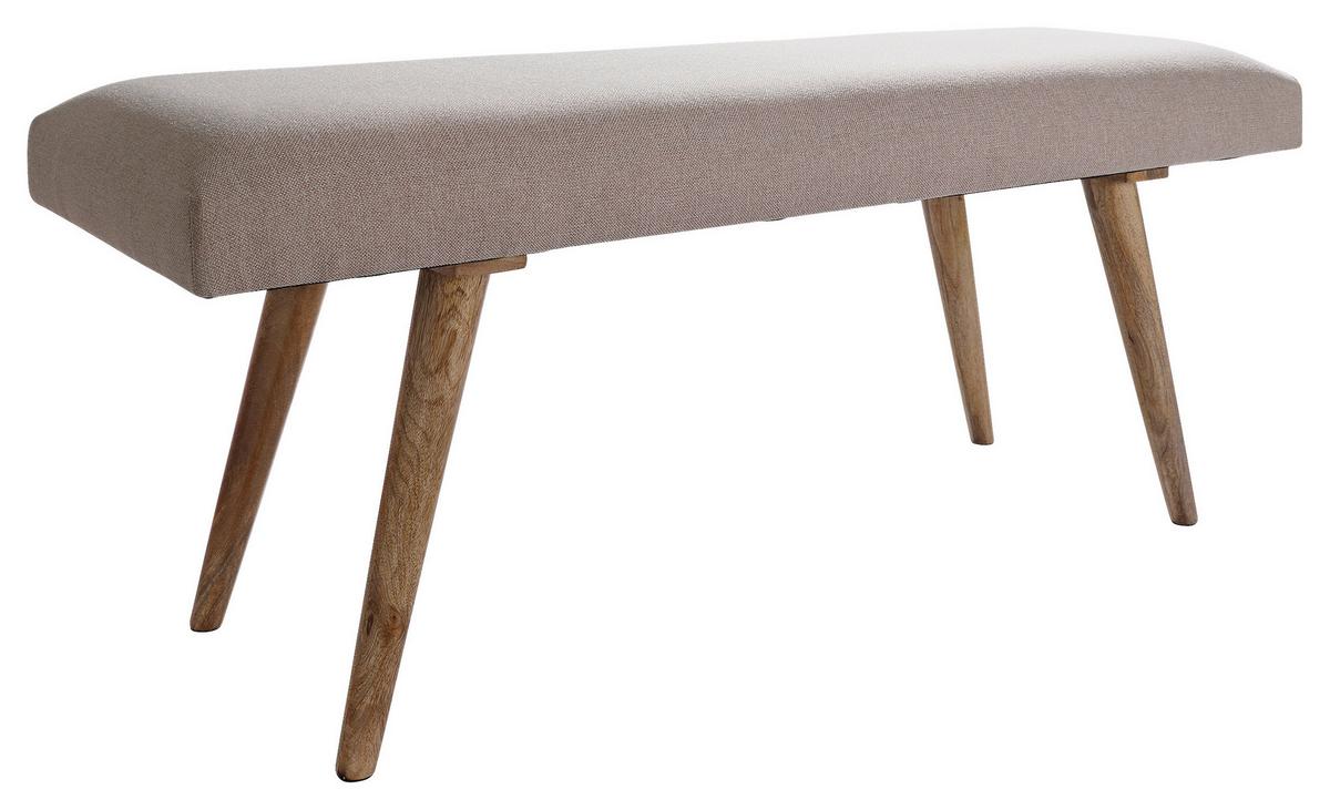 Sitzbank Salim ca. 117x51 cm Mango/Beige - Beige/Braun, Natur, Holz/Textil (117/51/38cm) - MID.YOU