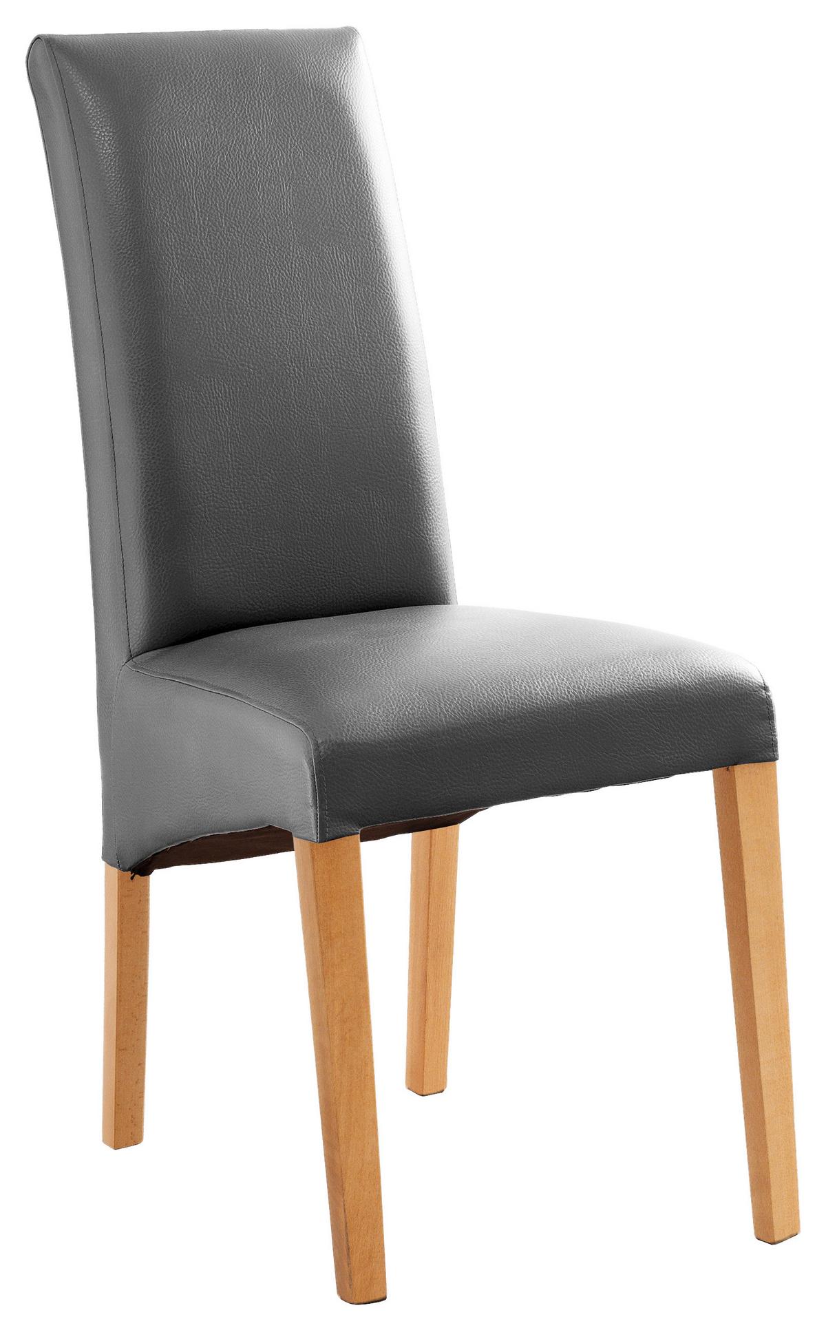 KRZESŁO FOXI - kolor bukowy/szary, Konventionell, tkanina/drewno (47/102/57cm) - Carryhome