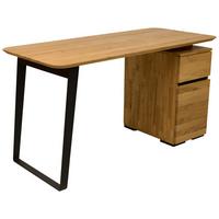 Íróasztal Albero - natúr színű/fekete, Modern, fa/fém (140/77/65cm) - Based