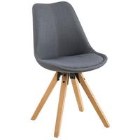 KRZESŁO DIMA - kolor dębowy/ciemnoszary, Design, drewno/tkanina (48/85/55cm) - Carryhome