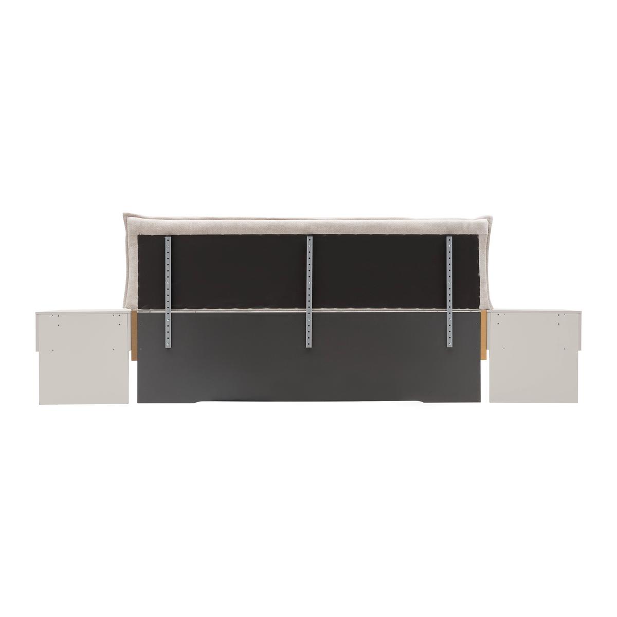 Bettanlage Briona Creme ca. 180x200cm - Champagner/Creme, KONVENTIONELL, Holzwerkstoff/Textil (180/200cm) - Premium Living
