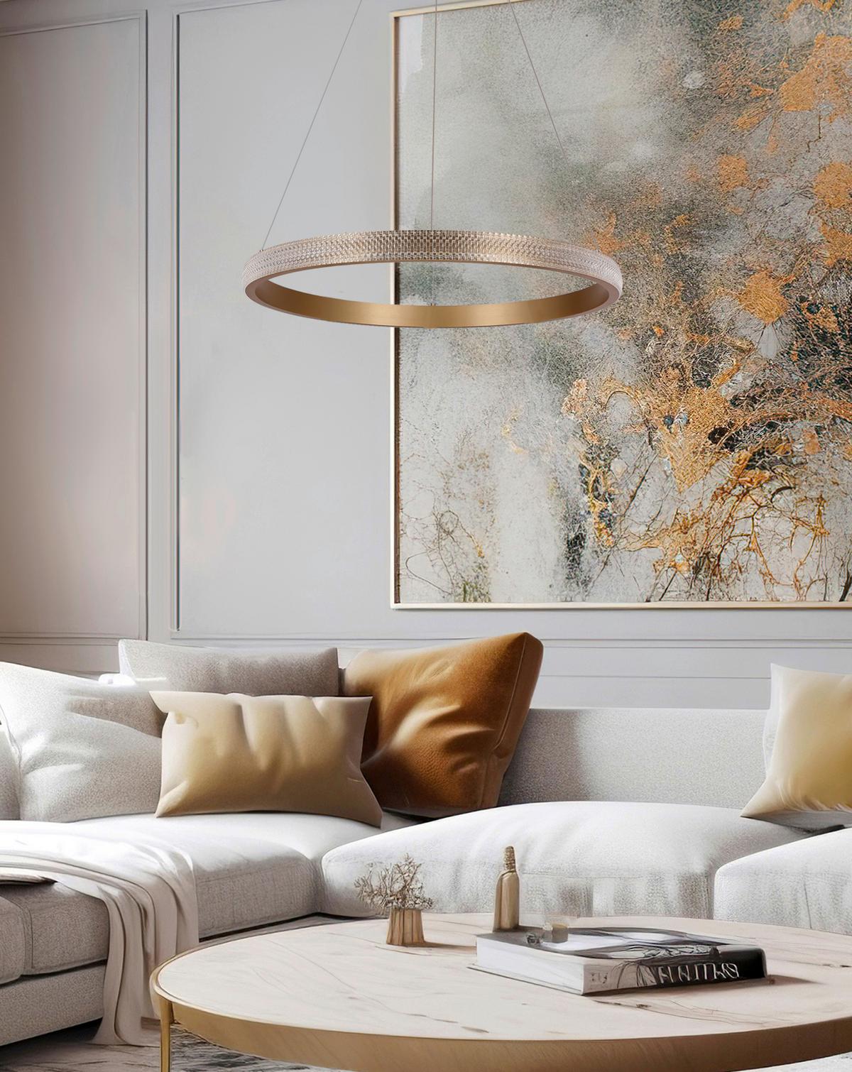 Led Svjetiljka Viseća 31-28440 Hashim - zlatne boje, Design, metal (60/60/115cm)