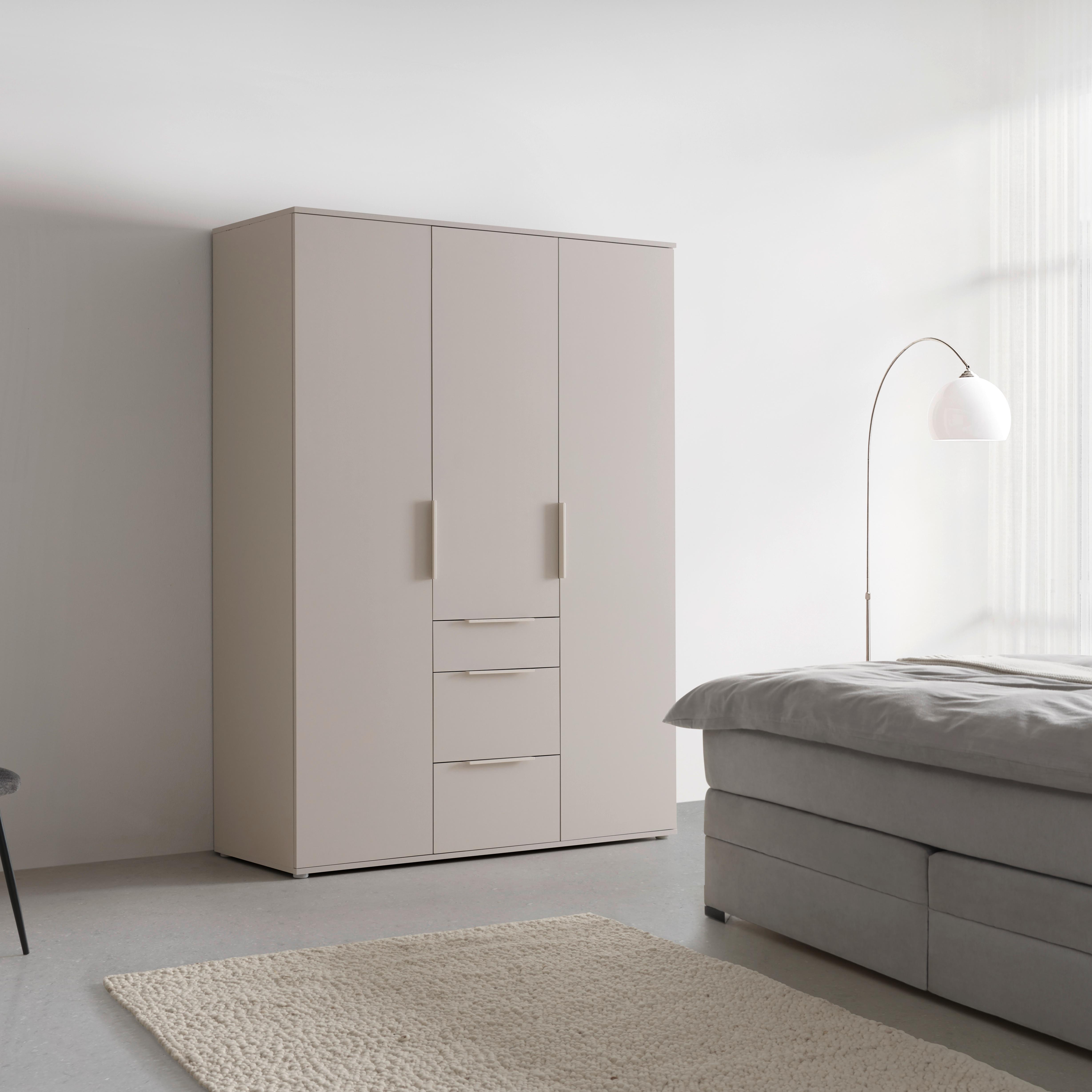 GARDEROB MED GÅNGJÄRNSDÖRRAR DUNE 5 -EXKLUSIV- - kashmir, Modern, metall/trämaterial (135/197/55cm) - Mömax
