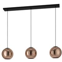 LAMPA WISZĄCA 390095 CORDOBA - kolor brązu/czarny, Design, metal/szkło (125,5/24,5/150,0cm) - Eglo