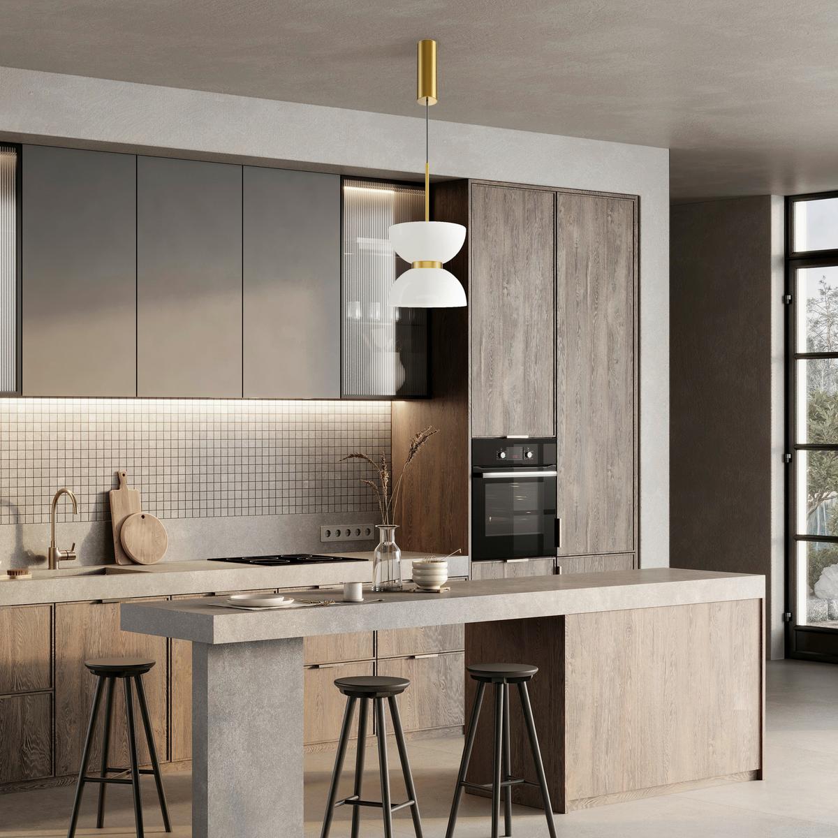 Pendelleuchte Mod178pl-L11g3k - Weiss/Goldfarben, Design, Metall (22/350cm) - MAYTONI