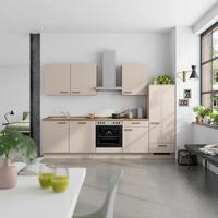 Küchenleerblock Easytouch Low o. Geräte Sandfarben - Sandfarben/Eichefarben, MODERN, Holzwerkstoff/Metall (300cm) - Nobilia