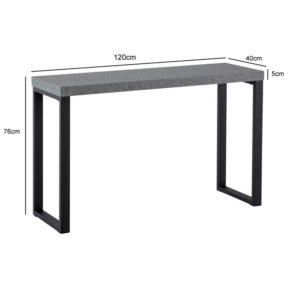 KONSOLENTISCH WL6.908 - Schwarz/Grau, Design, Holzwerkstoff/Metall (120/40/76cm) - MID.YOU