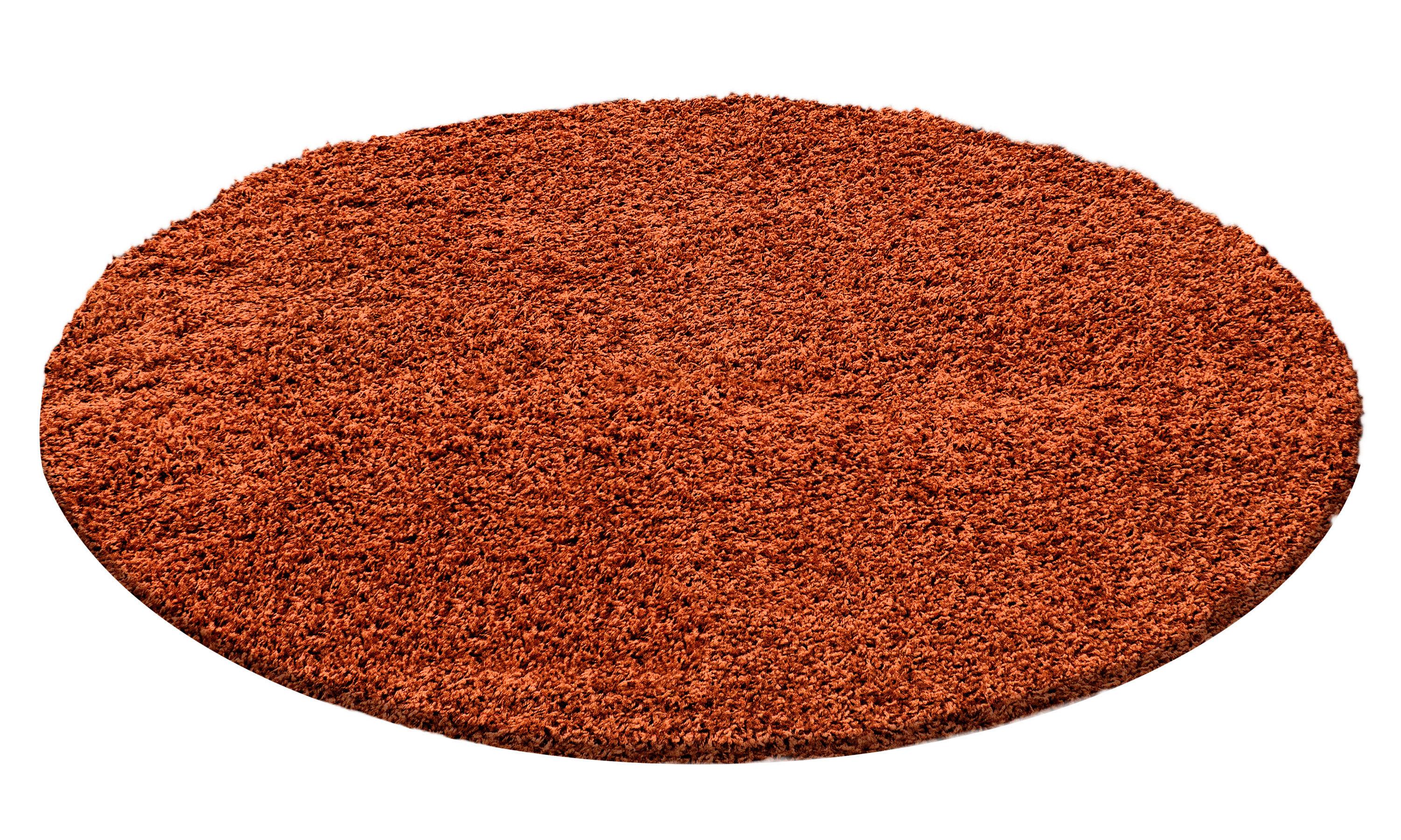 Hochflorteppich Life Terracotta Ø ca. 160cm - Terracotta, Trend, Textil (160cm)