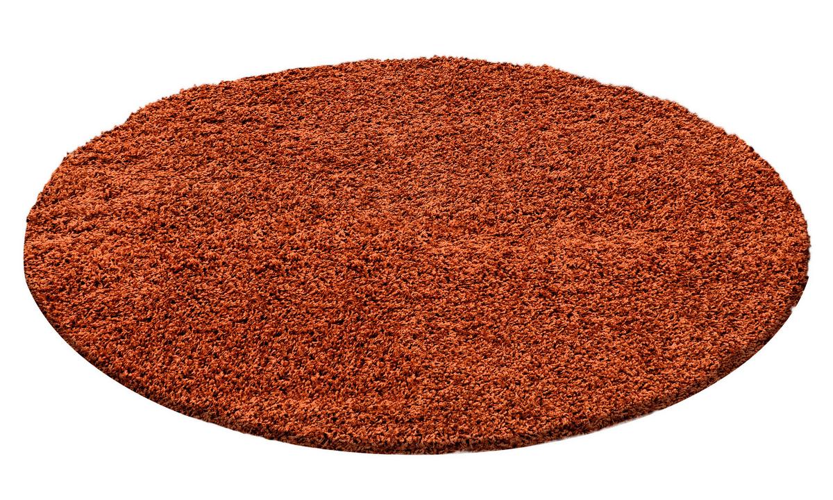Hochflorteppich Life Terracotta Ø ca. 160cm - Terracotta, Trend, Textil (160cm)
