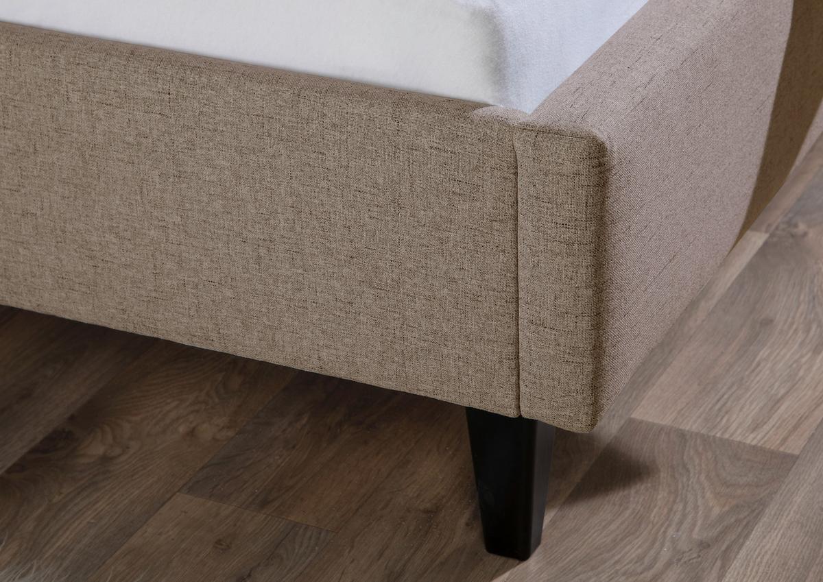 Polsterbett Roswell Hellbraun ca. 100x200 cm - Hellbraun/Schwarz, MODERN, Holz/Textil (100cm) - Livetastic