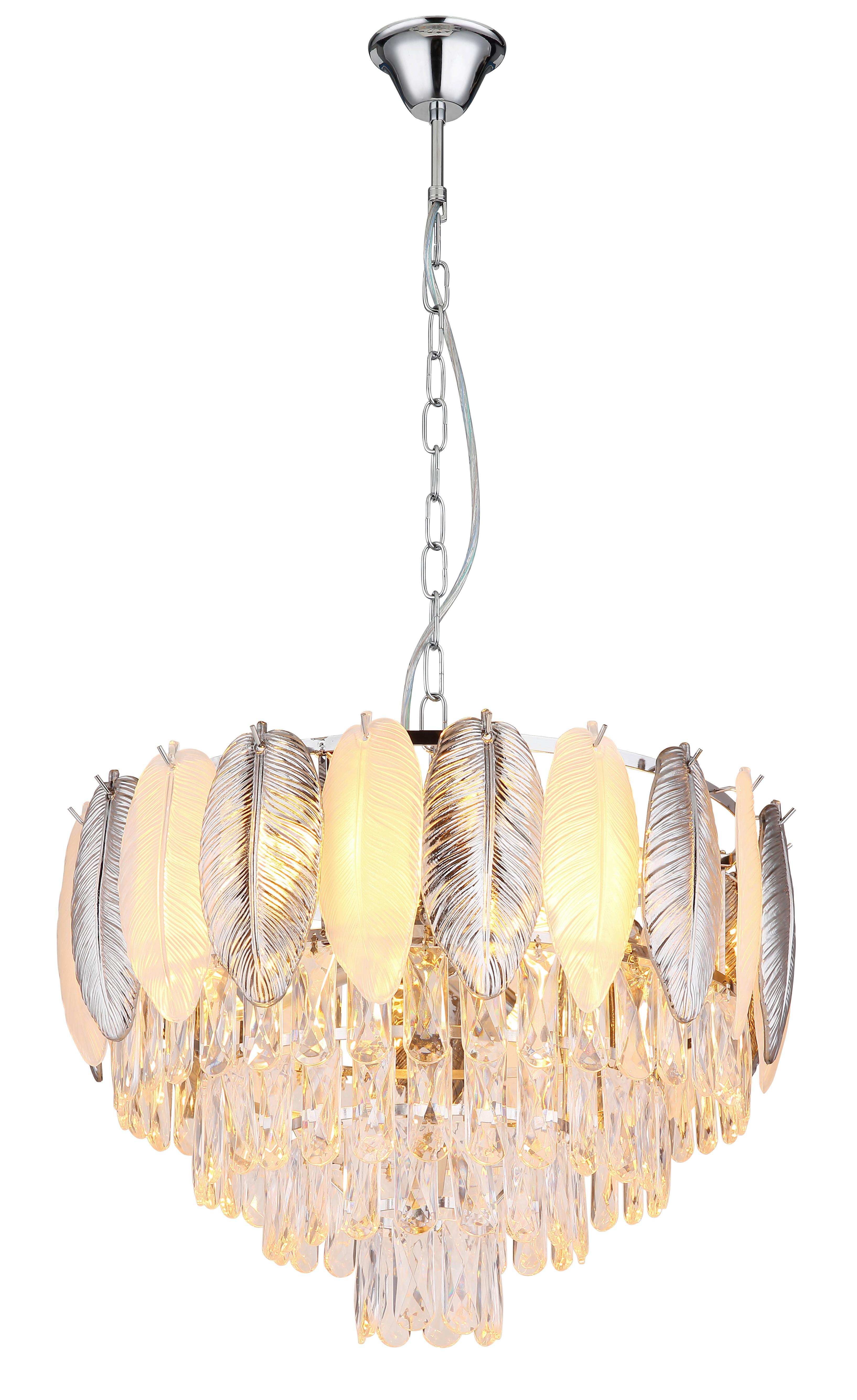 LUSTRE 15886 - clair/gris, Konventionell, métal/matière synthétique (52/139cm) - Globo