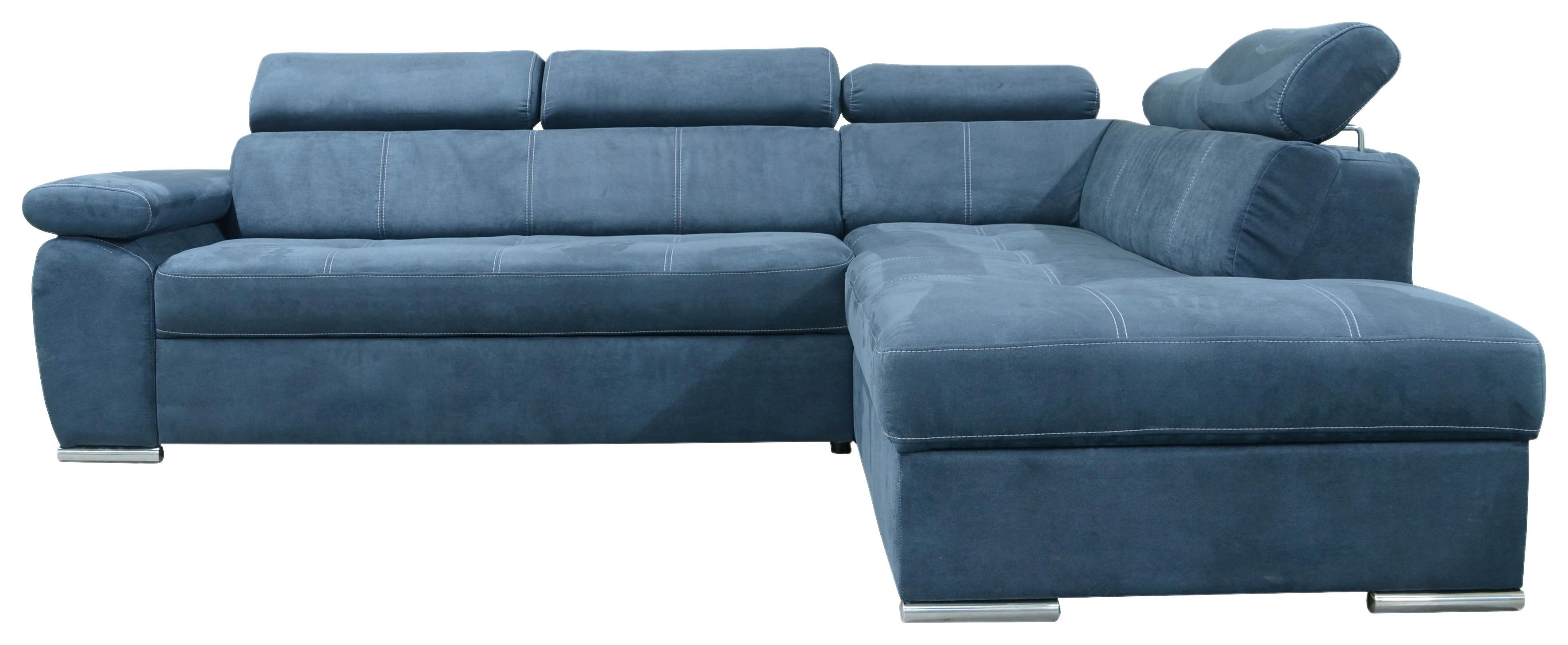 Sedežna Garnitura Casti Ii, Temno Modra, Ležišče, Predal - barve kroma/temno modra, Moderno, umetna masa/tekstil (270/205cm) - Mömax