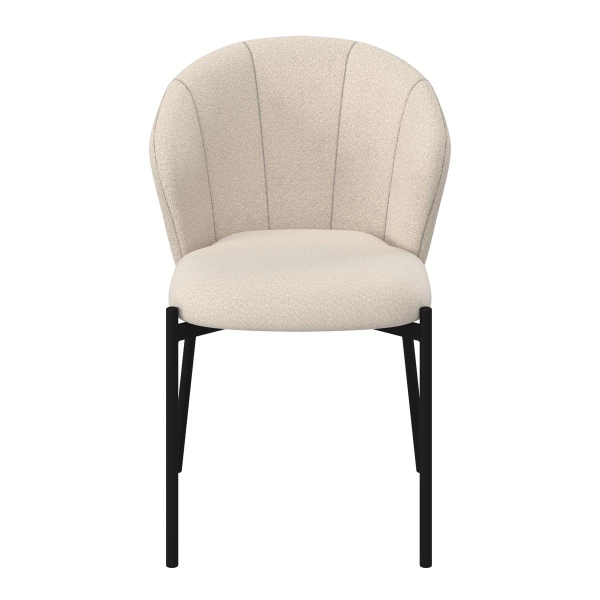 Stuhl Zoey Beige Chenille Gepolstert - Beige/Schwarz, MODERN, Holz/Textil (48/79/61cm) - Bessagi Home