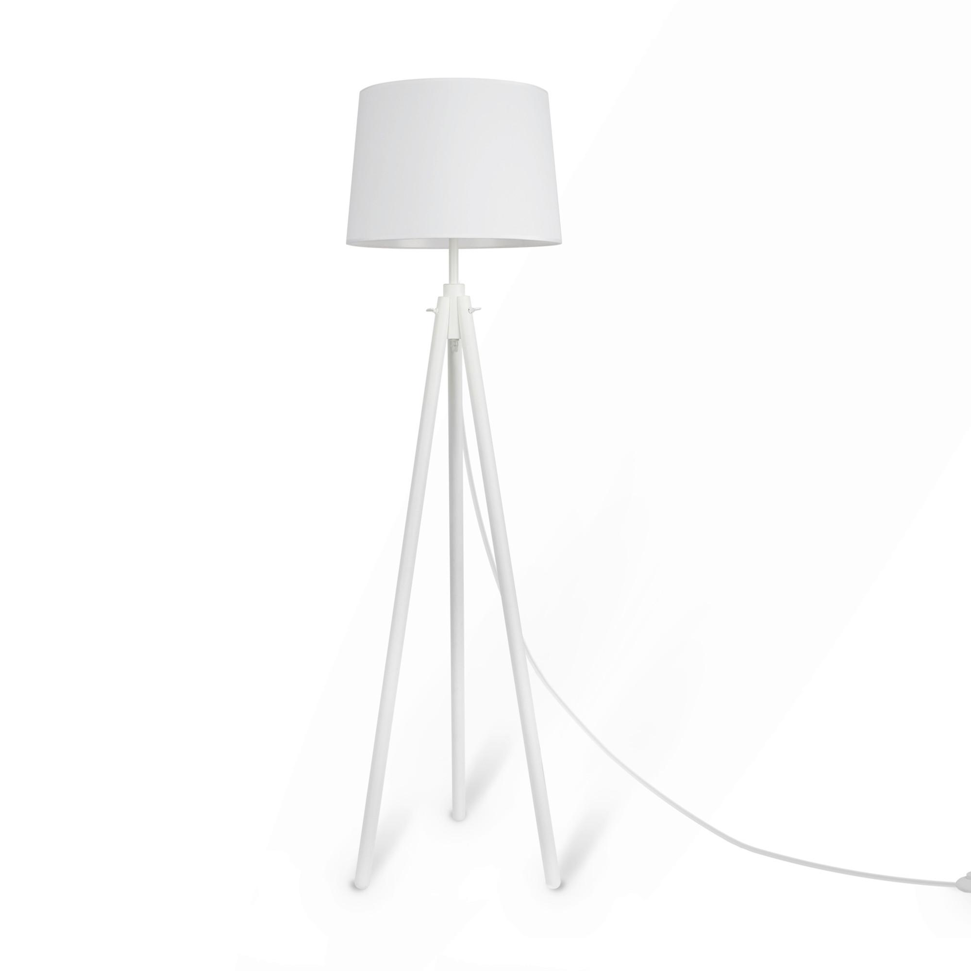 Stehleuchte Weiss Max. 60 Watt - Weiss, Trend, Holz/Textil (60.7/164.2cm) - MAYTONI